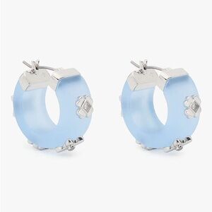 Kate Spade Heritage Bloom Small Hoops Icy Blue